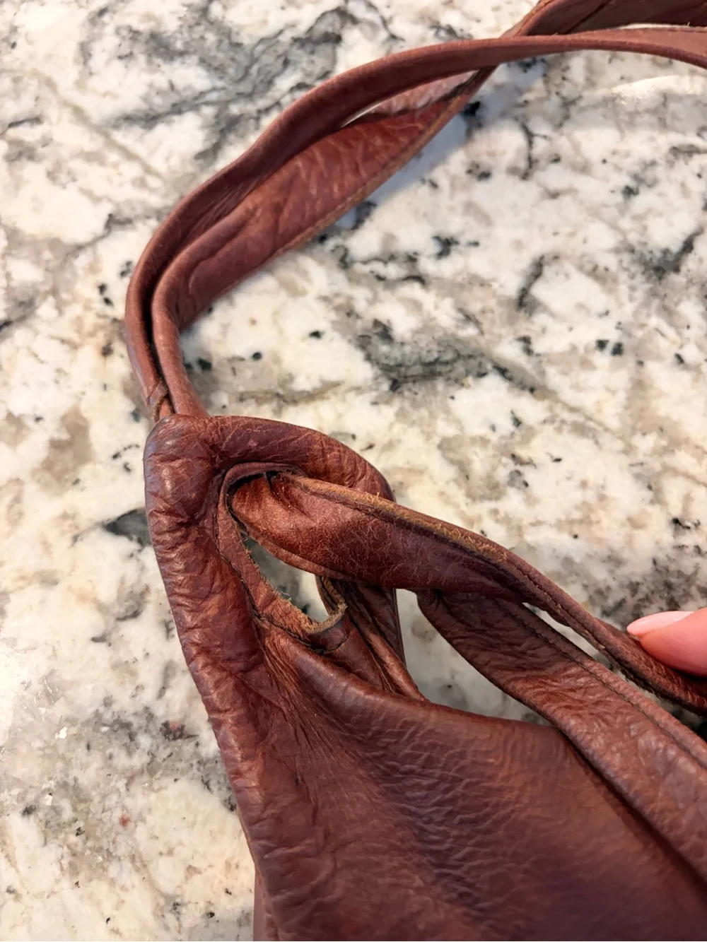 Classic Leather Hobo Bag in Maroon Brown